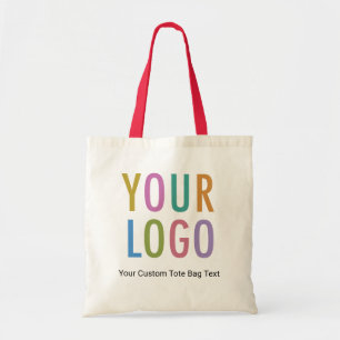 Doppelseitige Logo-Canvas-Tasche mit rotem Griff Tragetasche