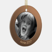 Doppelseitige Messing 2 x Benutzerdefiniertes Foto Keramik Ornament (Rechts)