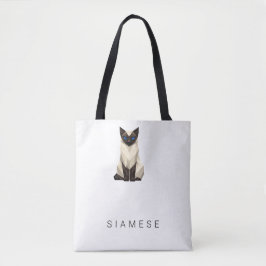 Doppelseitige minimalistische geometrische Siamkat Tasche