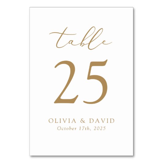 Doppelseitige Minimalistische moderne Tischnummer (Vorderseite)