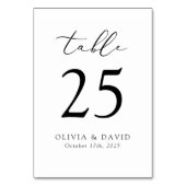 Doppelseitige Minimalistische moderne Tischnummer (Vorderseite)