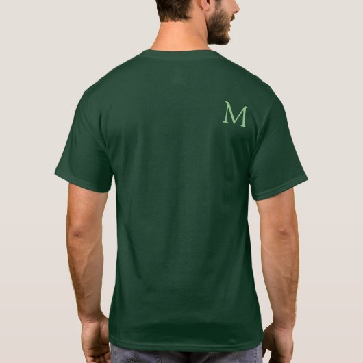 Doppelseitige Mit Monogramm Mens Moderner Tiefwald T-Shirt (Rückseite)