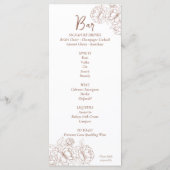 Doppelseitige Mocha Mousse Boho Blumenhochzeit Bar Menükarte (Rückseite)