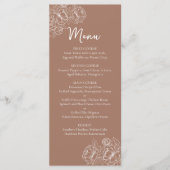 Doppelseitige Mocha Mousse Boho Blumenhochzeit Bar Menükarte (Vorderseite)