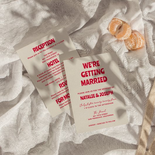 Doppelseitige, moderne, farbenfrohe Retro, mutige  Einladung