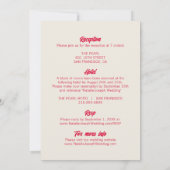 Doppelseitige, moderne, farbenfrohe Retro, mutige Einladung (Rückseite)