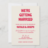 Doppelseitige, moderne, farbenfrohe Retro, mutige  Einladung (Vorderseite)