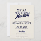 Doppelseitige, moderne, farbenfrohe Retro, mutige Einladung (Vorderseite)