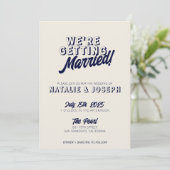 Doppelseitige, moderne, farbenfrohe Retro, mutige Einladung (Stehend Vorderseite)