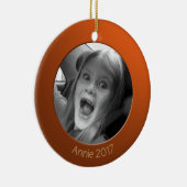 Doppelseitige Orange 2 x Benutzerdefiniertes Foto Keramik Ornament (Rechts)