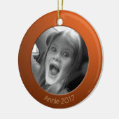 Doppelseitige Orange 2 x Benutzerdefiniertes Foto Keramik Ornament (Links)