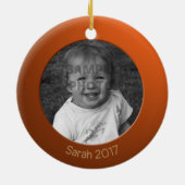 Doppelseitige Orange 2 x Benutzerdefiniertes Foto  Keramik Ornament (Hinten)