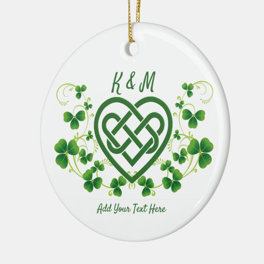 Doppelseitige Personalisierte irische keltische Li Keramik Ornament (Links)