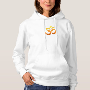 Doppelseitige Print Yoga Om Mantra Symbol Gold Sun Hoodie