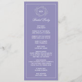 Doppelseitige Programmkarte des Lavendels Monogram Programm (Rückseite)