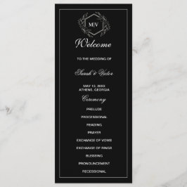 Doppelseitige Programmkarte Schwarz/Weiß Programm