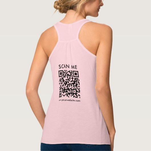Doppelseitige QR-Code-Prüfung Mäuse Soft Pink Tank Top (Rückseite)