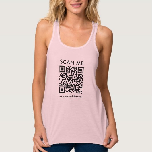 Doppelseitige QR-Code-Prüfung Mäuse Soft Pink Tank Top (Vorderseite)