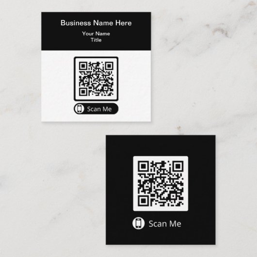 Doppelseitige QR-Code Werbekarten  Quadratische Visitenkarte (Vorne/Hinten)