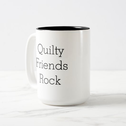Doppelseitige Quilty Freund-Felsen-Tasse Zweifarbige Tasse (Vorderseite Links)