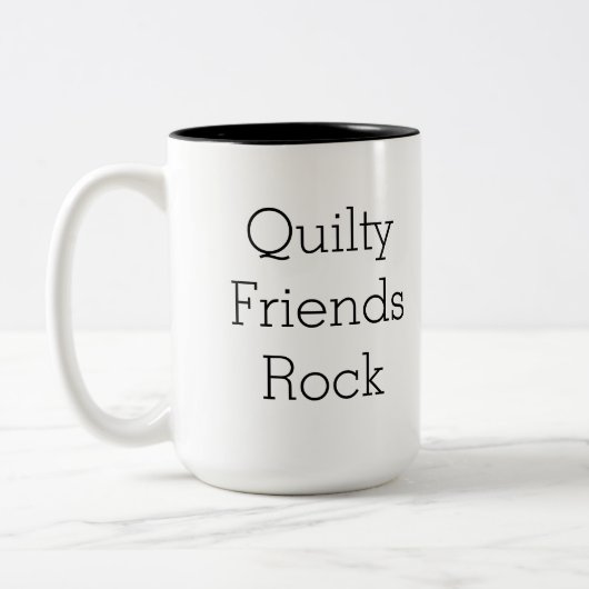 Doppelseitige Quilty Freund-Felsen-Tasse Zweifarbige Tasse (Links)