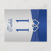 Doppelseitige Royal Blue and Silver Tischnummer (Vorderseite)
