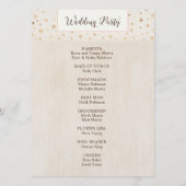 Doppelseitige rustikale Hochzeitsfeier Programm (Rückseite)