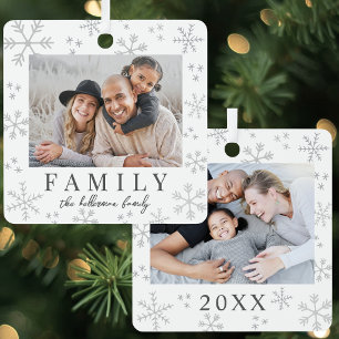 Doppelseitige Schneeflocke Einfache Familie Zwei F Ornament Aus Metall