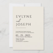 Doppelseitige Schwarz-Beige-Boho-Neutrale Hochzeit Einladung (Vorderseite)