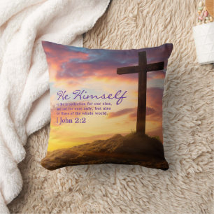 Doppelseitige Silhouette Cross Bible Verse Kissen