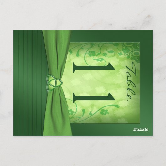 Doppelseitige Smaragdgrüne Tischnummer (Rückseite)