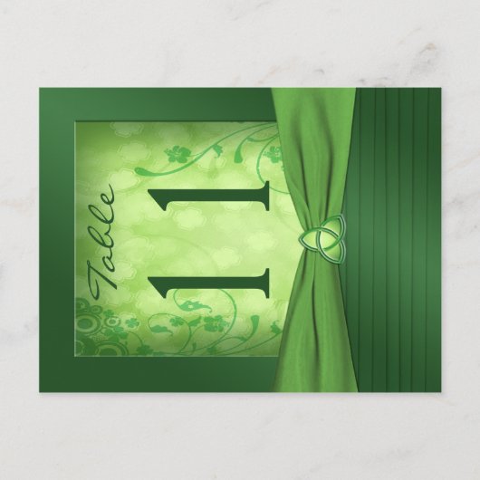 Doppelseitige Smaragdgrüne Tischnummer (Vorderseite)