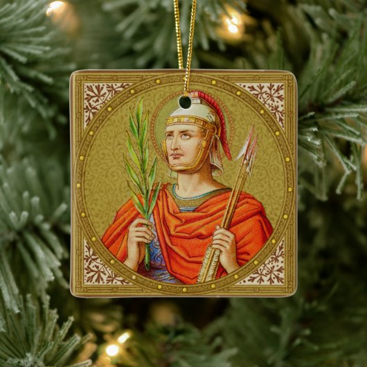 Doppelseitige St. Sebastian (SNV 24) Square Kerami Keramikornament (Baum)