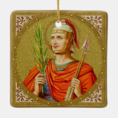 Doppelseitige St. Sebastian (SNV 24) Square Kerami Keramikornament (Rückseite)