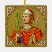 Doppelseitige St. Sebastian (SNV 24) Square Kerami Keramikornament (Vorderseite)