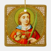 Doppelseitige St. Sebastian (SNV 24) Square Kerami Keramikornament (Rückseite)