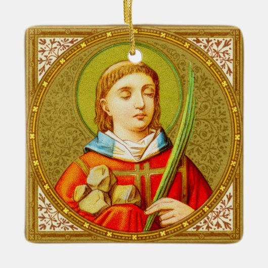 Doppelseitige St. Sebastian (SNV 24) Square Kerami Keramikornament (Vorderseite)