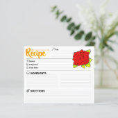 Doppelseitige süße Blumen-Blumen-Rezeptkarte (Stehend Vorderseite)