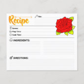 Doppelseitige süße Blumen-Blumen-Rezeptkarte (Vorderseite)