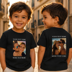 Doppelseitige T-Shirts, Benutzerfoto und Text Baby T-shirt