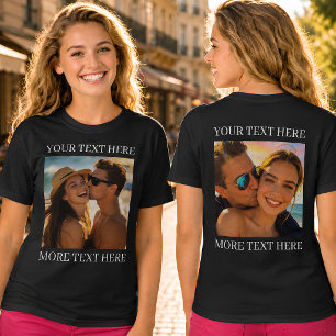 Doppelseitige T-Shirts, Benutzerfoto und Text T-Shirt