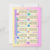 Doppelseitige Tabelle der Einhornmultiplikation Mitteilungskarte (Vorderseite)