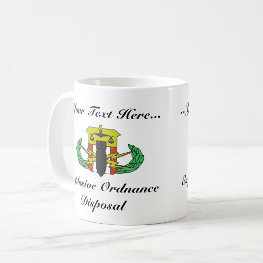 Doppelseitige Tasse der Gewohnheits-EOD/HDT (Vorderseite Links)
