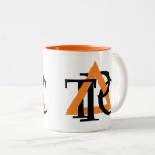 Doppelseitige Tasse des Dreieck-Logos, orange inne (VorderseiteRechts)