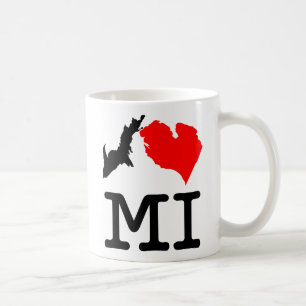 Doppelseitige Tasse ♥ I MI (i-Herz Michigan)