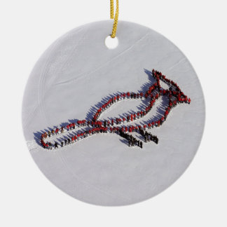 Doppelseitige Verzierung des Kardinals Keramikornament