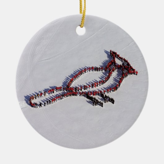Doppelseitige Verzierung des Kardinals Keramikornament (Vorne)