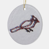 Doppelseitige Verzierung des Kardinals Keramikornament (Links)