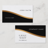 Doppelseitige Visitenkarte, schwarz u. weiß, Gold Visitenkarte (Vorne/Hinten)