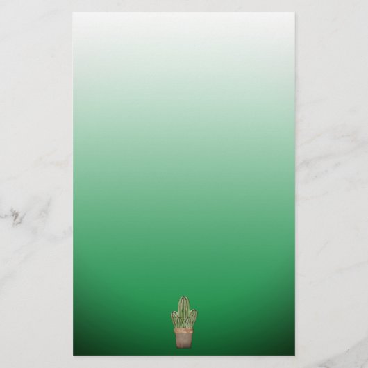 Doppelseitige Vorlage für gepunktete Kaktus Grün O Briefpapier (Rückseite)